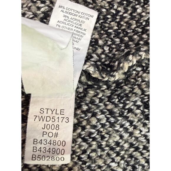 Lucky Brand Tribal Open Cardigan L Black Cream Long Sweater - Picture 6 of 9